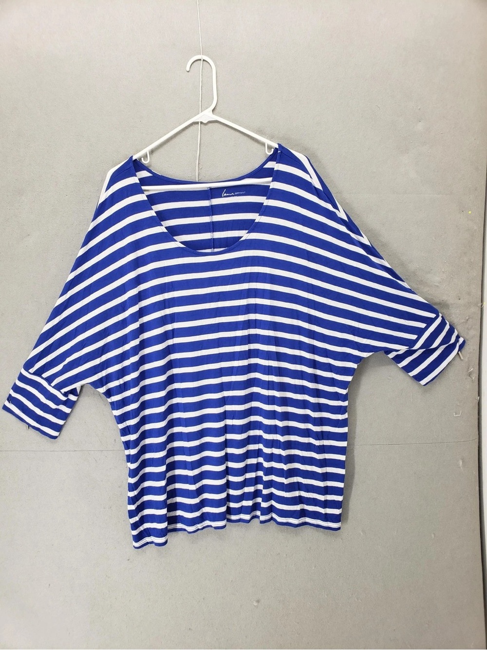 Lane Bryant Blue and White Striped Dolman Top